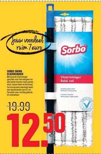 Aanbiedingen Sorbo swing vloerreiniger microvezel vloerreiniger - Sorbo - Geldig van 23/02/2015 tot 08/03/2015 bij Fixet