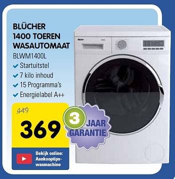 Aanbiedingen Blücher 1400 toeren wasautomaat - Blücher - Geldig van 25/02/2015 tot 07/03/2015 bij Maxwell