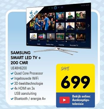 Aanbiedingen Samsung smart led tv + 200 cmr - Samsung - Geldig van 25/02/2015 tot 07/03/2015 bij Maxwell