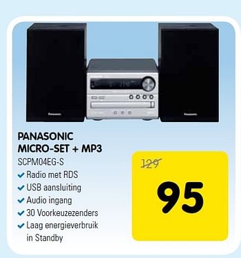 Aanbiedingen Panasonic micro-set + mp3 - Panasonic - Geldig van 25/02/2015 tot 07/03/2015 bij Maxwell