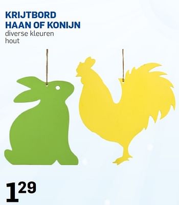 Aanbiedingen Krijtbord haan of konijn - Huismerk - Action - Geldig van 23/02/2015 tot 29/03/2015 bij Action