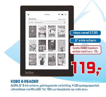 Aanbiedingen Kobo e-reader aura; 6 e-ink scherm - Kobo - Geldig van 23/02/2015 tot 08/03/2015 bij BCC