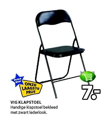 Aanbiedingen Vig klapstoel handige klapstoel bekleed - Price Star - Geldig van 23/02/2015 tot 08/03/2015 bij Jysk