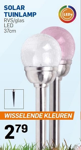 Aanbiedingen Solar tuinlamp rvs-glas led - Huismerk - Action - Geldig van 23/02/2015 tot 29/03/2015 bij Action