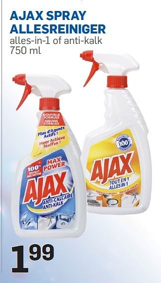 Aanbiedingen Ajax spray allesreiniger alles-in-1 of anti-kalk - Ajax - Geldig van 25/02/2015 tot 29/03/2015 bij Action