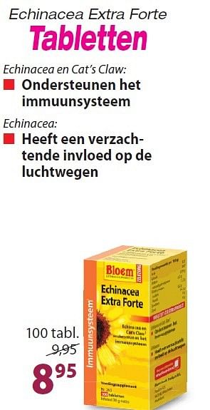 Aanbiedingen Echinacea extra forte tabletten - Bloem - Geldig van 26/02/2015 tot 31/03/2015 bij De Rode Pilaren