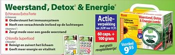 Aanbiedingen Weerstand1 , detox2 + energie2 echinacea extra forte - Bloem - Geldig van 26/02/2015 tot 31/03/2015 bij De Rode Pilaren
