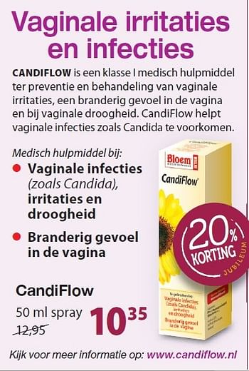 Aanbiedingen Candiflow is een klasse l medisch hulpmiddel - Bloem - Geldig van 26/02/2015 tot 31/03/2015 bij De Rode Pilaren