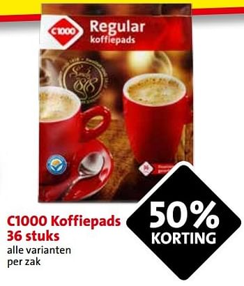Aanbiedingen C1000 koffiepads - Huismerk - C1000 Supermarkten - Geldig van 02/03/2015 tot 03/03/2015 bij C1000