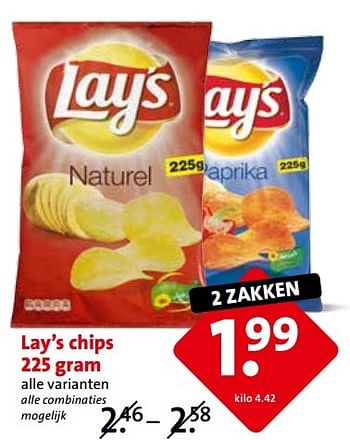 Aanbiedingen Lay`s chips - Lay's - Geldig van 02/03/2015 tot 03/03/2015 bij C1000