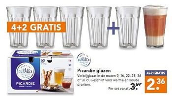 Aanbiedingen Picardie glazen - Duralex - Geldig van 02/03/2015 tot 11/03/2015 bij Blokker