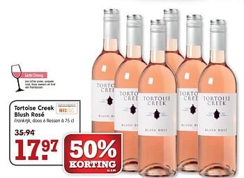 Aanbiedingen Tortoise creek blush rosé - Rosé wijnen - Geldig van 01/03/2015 tot 07/03/2015 bij Em-té