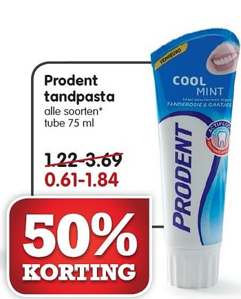 Aanbiedingen Prodent tandpasta - Prodent - Geldig van 01/03/2015 tot 07/03/2015 bij Em-té