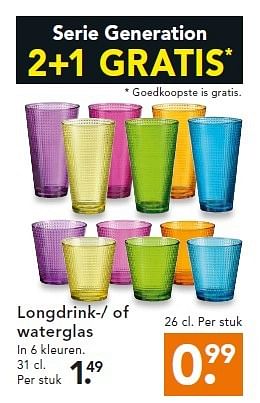 Aanbiedingen Longdrink-- of waterglas - Huismerk - Blokker - Geldig van 02/03/2015 tot 11/03/2015 bij Blokker