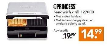 Aanbiedingen Princess sandwich grill 127000 - Princess - Geldig van 02/03/2015 tot 11/03/2015 bij Blokker