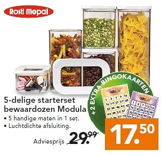 Aanbiedingen 5-delige starterset bewaardozen modula - Rostl Mep - Geldig van 02/03/2015 tot 11/03/2015 bij Blokker