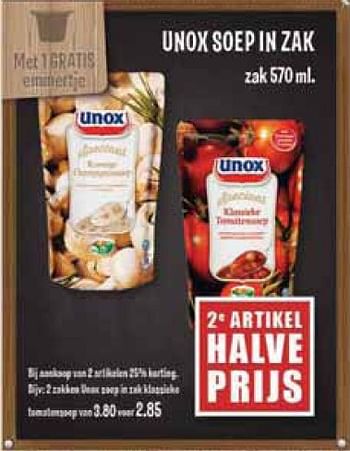 Aanbiedingen Unox soep in zak - Unox - Geldig van 02/03/2015 tot 07/03/2015 bij MCD Supermarkten