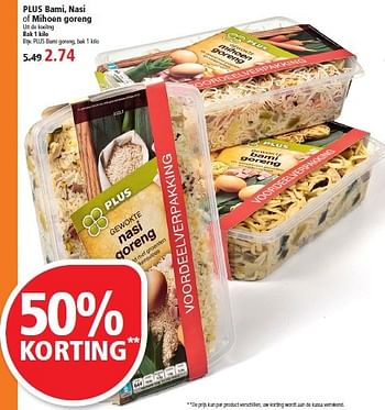 Aanbiedingen Plus bami, nasi of mihoen goreng - Huismerk - Plus - Geldig van 01/03/2015 tot 07/03/2015 bij Plus