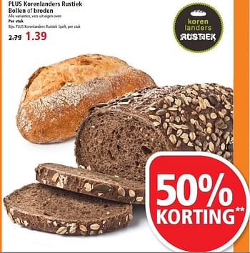 Aanbiedingen Plus korenlanders rustiek bollen of broden - Huismerk - Plus - Geldig van 01/03/2015 tot 07/03/2015 bij Plus