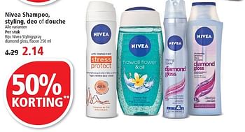 Aanbiedingen Nivea shampoo, styling, deo of douche - Nivea - Geldig van 01/03/2015 tot 07/03/2015 bij Plus