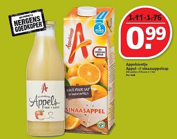 Aanbiedingen Appelsientje appel- of sinaasappelsap - Appelsientje - Geldig van 01/03/2015 tot 07/03/2015 bij Plus