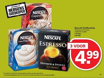 Aanbiedingen Nescafé koffiesticks - Nescafe - Geldig van 01/03/2015 tot 07/03/2015 bij Plus