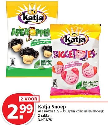 Aanbiedingen Katja snoep - Katja - Geldig van 01/03/2015 tot 07/03/2015 bij Plus