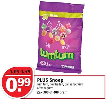 Aanbiedingen Plus snoep tum tum, gomballen, banaanschuim of winegums - Huismerk - Plus - Geldig van 01/03/2015 tot 07/03/2015 bij Plus