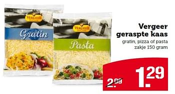 Aanbiedingen Vergeer geraspte kaas gratin, pizza of pasta - Vergeer  - Geldig van 02/03/2015 tot 07/03/2015 bij Coop