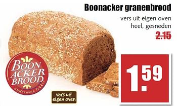 Aanbiedingen Boonacker granenbrood vers uit eigen oven heel, gesneden - Boonacker - Geldig van 02/03/2015 tot 07/03/2015 bij MCD Supermarkten