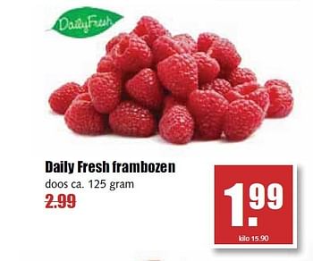 Aanbiedingen Daily fresh frambozen - Daily Fresh - Geldig van 02/03/2015 tot 07/03/2015 bij MCD Supermarkten
