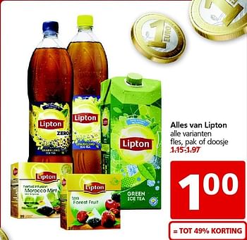 Aanbiedingen Alles van lipton - Lipton - Geldig van 02/03/2015 tot 08/03/2015 bij Jan Linders