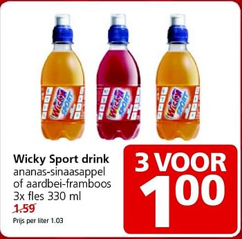 Aanbiedingen Wicky sport drink - Wicky - Geldig van 02/03/2015 tot 08/03/2015 bij Jan Linders