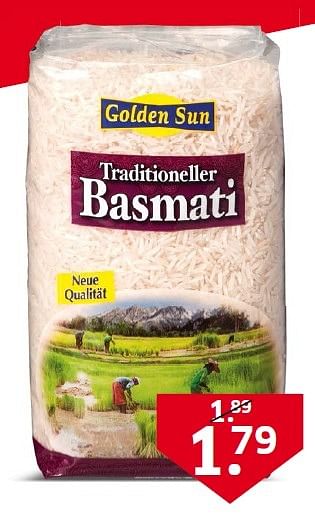 Aanbiedingen Tradisioneller basmati - Golden Sun - Geldig van 02/03/2015 tot 08/03/2015 bij Lidl