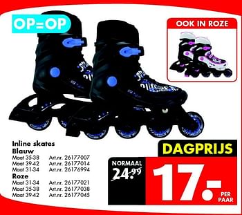 Aanbiedingen Inline skates blauw - Huismerk - Bart Smit - Geldig van 28/02/2015 tot 15/03/2015 bij Bart Smit