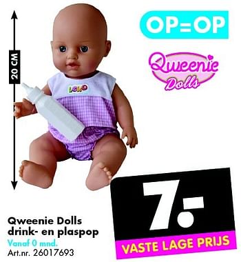 Aanbiedingen Qweenie dolls drink- en plaspop - Qweenie - Geldig van 28/02/2015 tot 15/03/2015 bij Bart Smit