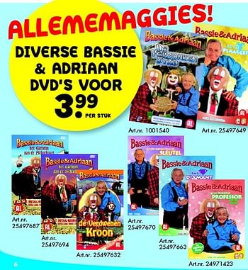 Aanbiedingen Diverse bassie + adriaan dvd`s voor - Huismerk - Bart Smit - Geldig van 28/02/2015 tot 15/03/2015 bij Bart Smit
