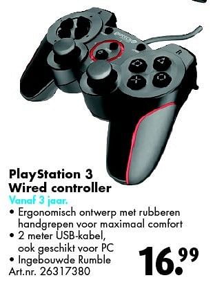 Aanbiedingen Playstation 3 wired controller - Gioteck - Geldig van 28/02/2015 tot 15/03/2015 bij Bart Smit