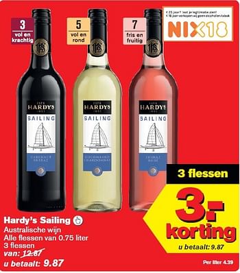 Aanbiedingen Hardy`s sailing  - Rode wijnen - Geldig van 04/03/2015 tot 10/03/2015 bij Hoogvliet