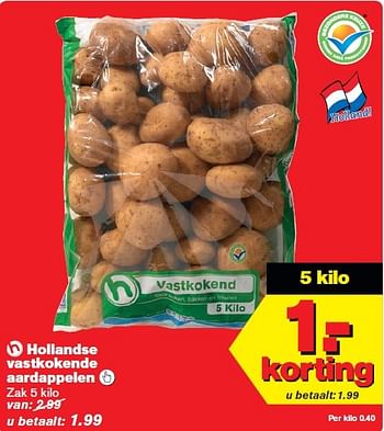 Aanbiedingen Hollandse vastkokende aardappelen  - Huismerk - Hoogvliet - Geldig van 04/03/2015 tot 10/03/2015 bij Hoogvliet