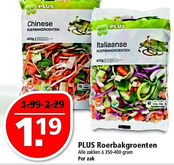 Aanbiedingen Plus roerbakgroenten - Huismerk - Plus - Geldig van 08/03/2015 tot 14/03/2015 bij Plus