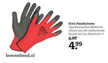 Aanbiedingen Kixx handschoen rocking red. werkhandschoen - Kixx - Geldig van 02/03/2015 tot 15/03/2015 bij Boerenbond