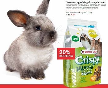 Aanbiedingen Versele-laga crispy knaagdiervoer - Versele-Laga - Geldig van 02/03/2015 tot 15/03/2015 bij Pets Place