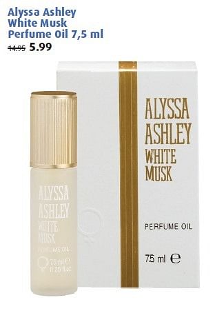 Aanbiedingen Alyssa ashley white musk perfume oil - Alyssa Ashley - Geldig van 09/03/2015 tot 15/03/2015 bij Uw eigen drogist