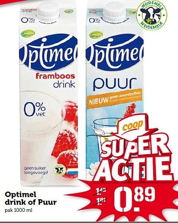 Aanbiedingen Optimel drink of puur - Optimel - Geldig van 09/03/2015 tot 15/03/2015 bij Coop