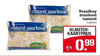 Aanbiedingen Krautboy zuurkool naturel - Huismerk - Coop - Geldig van 09/03/2015 tot 15/03/2015 bij Coop