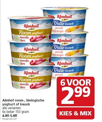 Aanbiedingen Almhof room-, biologische yoghurt of kwark - Almhof - Geldig van 09/03/2015 tot 15/03/2015 bij Jan Linders