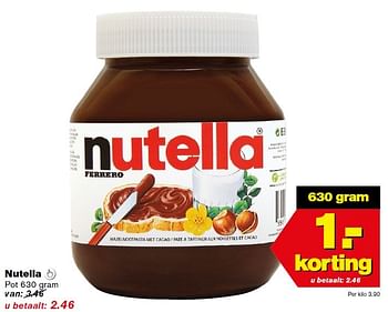 Aanbiedingen Nutella  - Nutella - Geldig van 11/03/2015 tot 17/03/2015 bij Hoogvliet