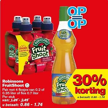 Aanbiedingen Robinsons fruitshoot  - Robinsons - Geldig van 11/03/2015 tot 17/03/2015 bij Hoogvliet