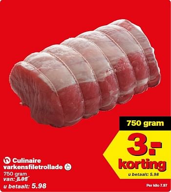 Aanbiedingen Culinaire varkens filetrollade  - Huismerk - Hoogvliet - Geldig van 11/03/2015 tot 17/03/2015 bij Hoogvliet